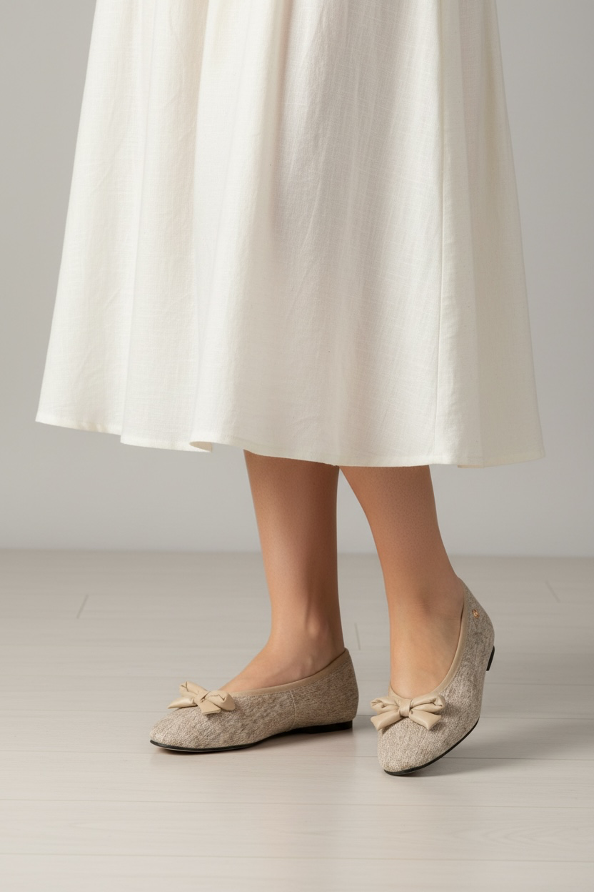 Taupe Bow Flat